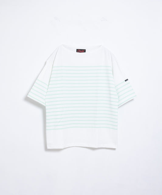 【OUTIL】TRICOT AAST SHORT - OFF×MORNING MIST / ウティ ボーダー バスク シャツ 半袖 ショートスリーブ オフホワイト×モーニングミスト 2025SS 2025春夏 正規取扱店 神奈川 鎌倉 オンラインショップ 通販