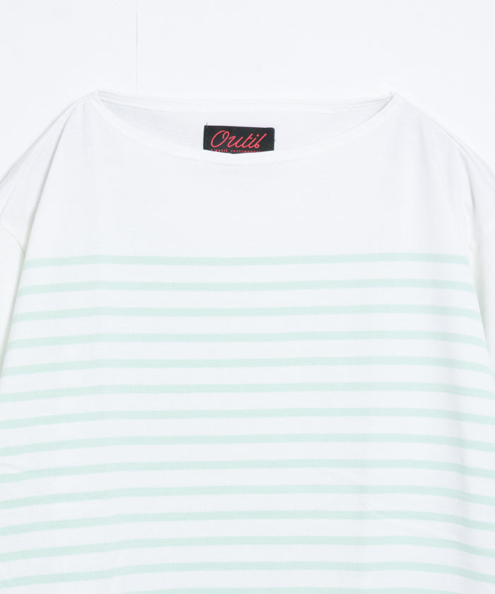 【OUTIL】TRICOT AAST SHORT - OFF×MORNING MIST / ウティ ボーダー バスク シャツ 半袖 ショートスリーブ オフホワイト×モーニングミスト 2025SS 2025春夏 正規取扱店 神奈川 鎌倉 オンラインショップ 通販