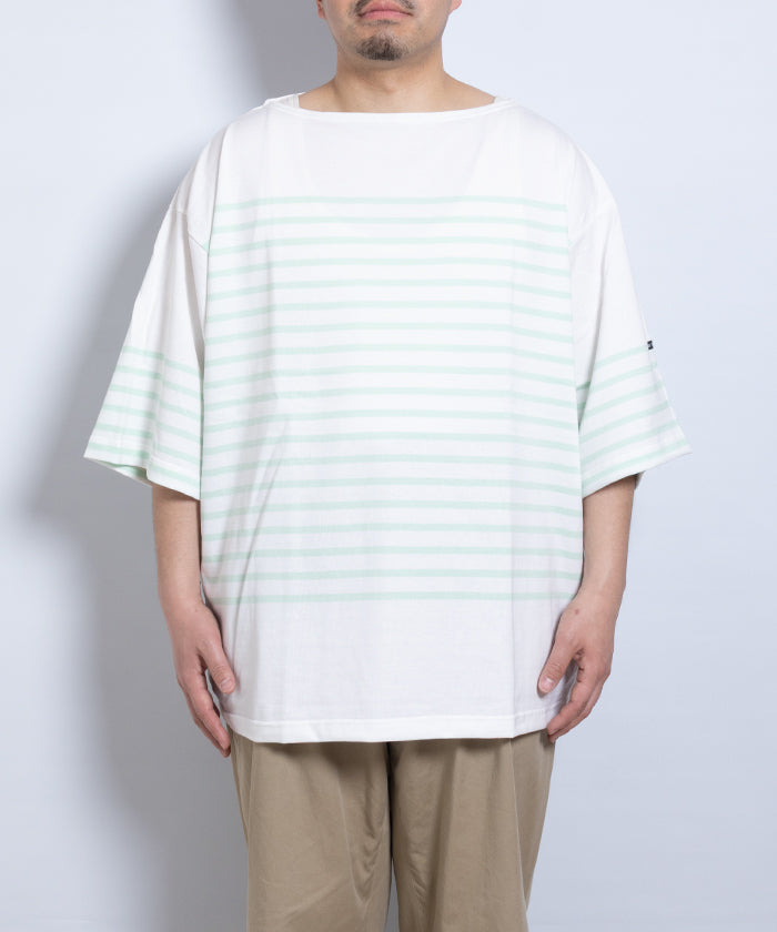 【OUTIL】TRICOT AAST SHORT - OFF×MORNING MIST / ウティ ボーダー バスク シャツ 半袖 ショートスリーブ オフホワイト×モーニングミスト 2025SS 2025春夏 正規取扱店 神奈川 鎌倉 オンラインショップ 通販