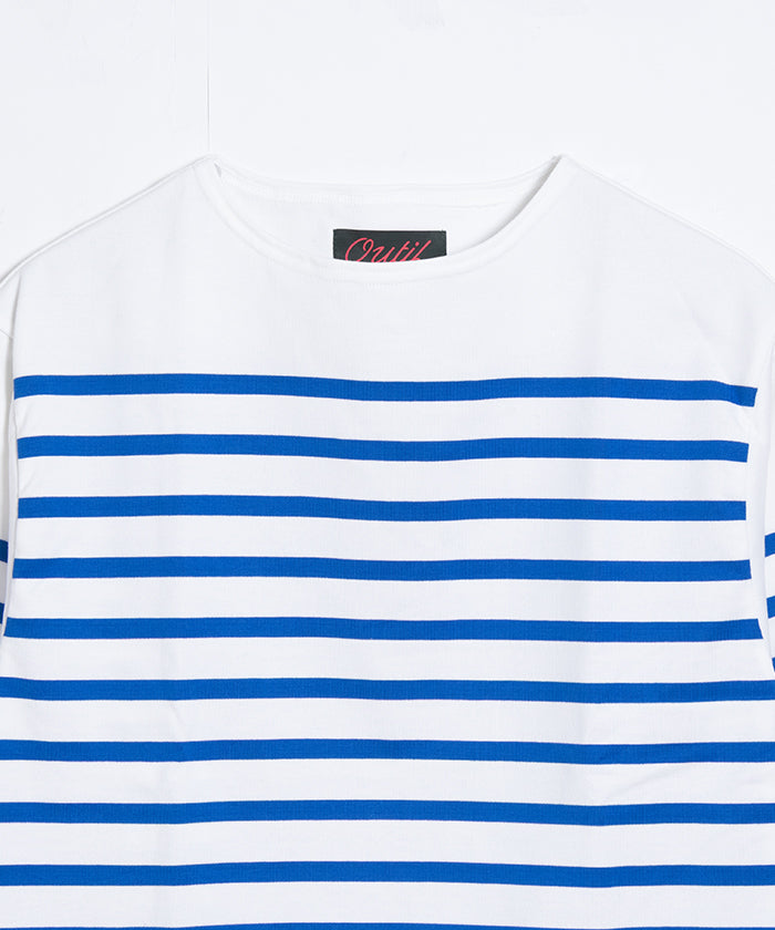 【OUTIL】TRICOT HABAS - OFF × NATURAL BLUE / ウティ ボーダー バスクシャツ ブルー 2025AW 2025秋冬 正規取扱店 神奈川 鎌倉 オンラインショップ 通販