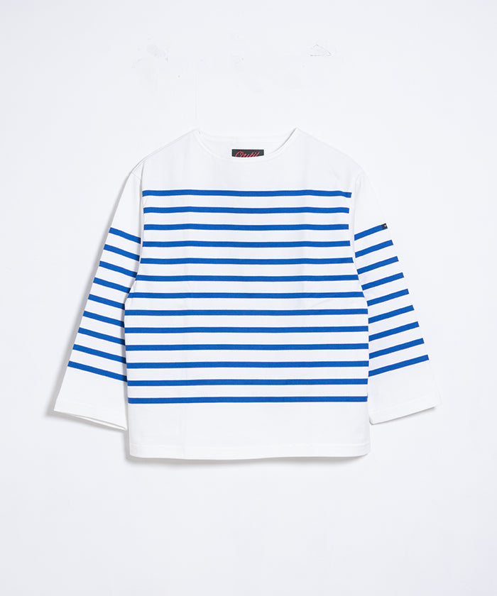【OUTIL】TRICOT HABAS - OFF × NATURAL BLUE / ウティ ボーダー バスクシャツ ブルー 2025AW 2025秋冬 正規取扱店 神奈川 鎌倉 オンラインショップ 通販