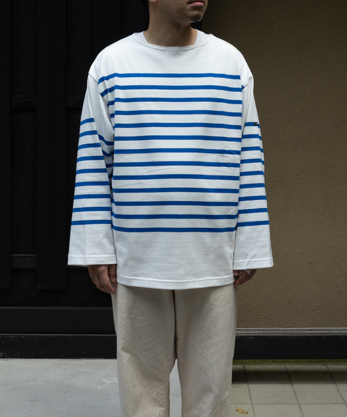 【OUTIL】TRICOT HABAS - OFF × NATURAL BLUE / ウティ ボーダー バスクシャツ ブルー 2025AW 2025秋冬 正規取扱店 神奈川 鎌倉 オンラインショップ 通販