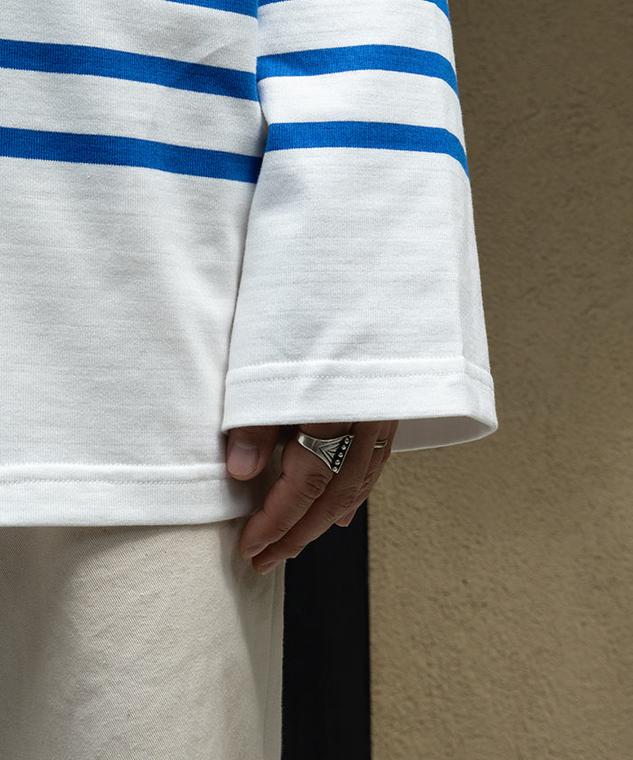 【OUTIL】TRICOT HABAS - OFF × NATURAL BLUE / ウティ ボーダー バスクシャツ ブルー 2025AW 2025秋冬 正規取扱店 神奈川 鎌倉 オンラインショップ 通販