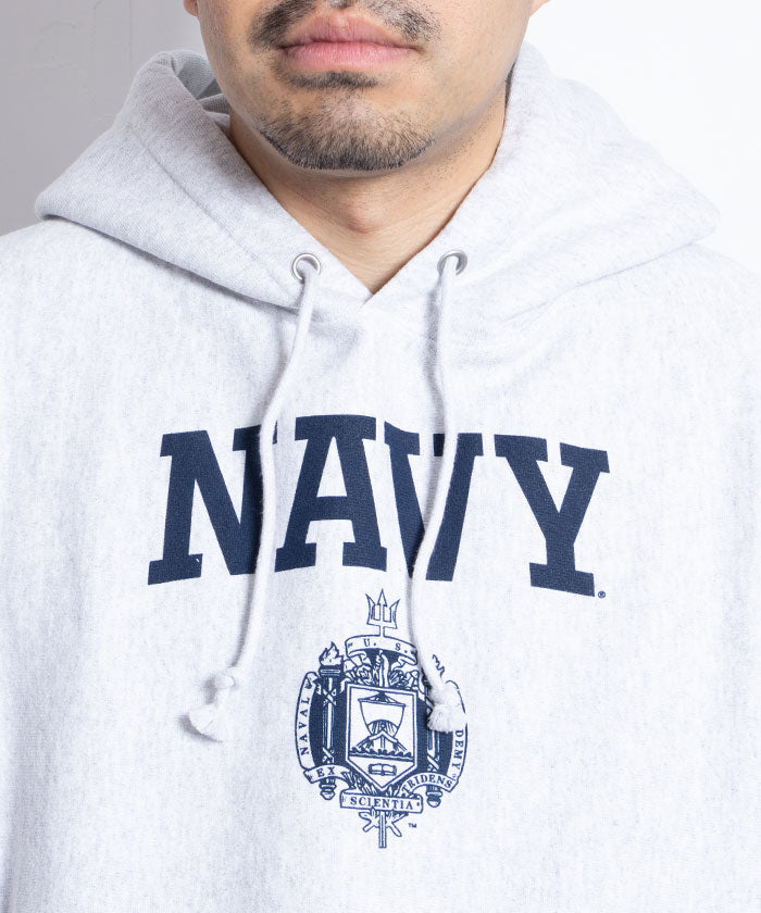 USNA ISSUE CHAMPION REVERSE WEAVE HOODIE - ASH GREY / アメリカ海軍兵学校 チャンピオンリバースウィーブ フーディー USA企画 通販