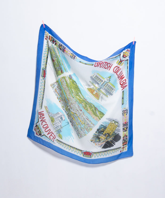 1950’s SOUVENIR SCARF VANCOUVER BRITISH COLUMBIA CANADA / スーベニアスカーフ カナダ ブリティッシュコロンビア バンクーバー ビンテージ ヴィンテージ 通販 古着