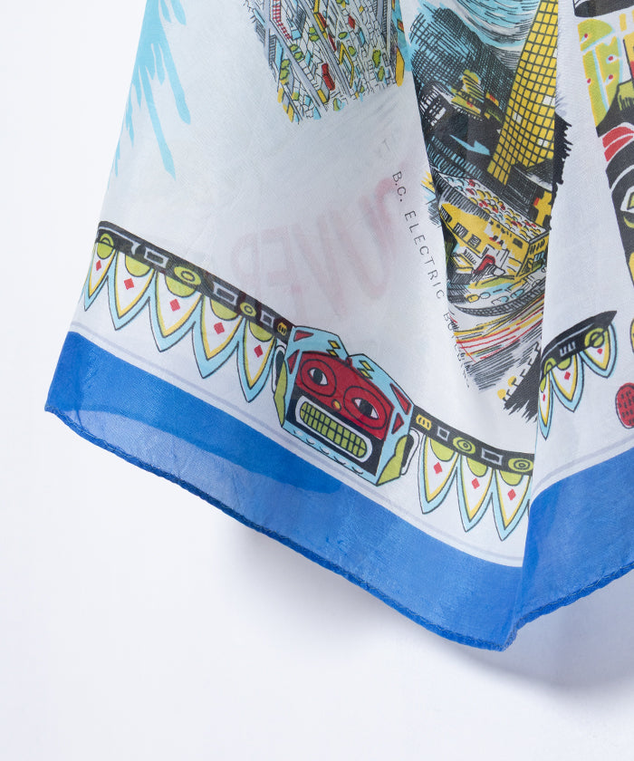 1950’s SOUVENIR SCARF VANCOUVER BRITISH COLUMBIA CANADA / スーベニアスカーフ カナダ ブリティッシュコロンビア バンクーバー ビンテージ ヴィンテージ 通販 古着