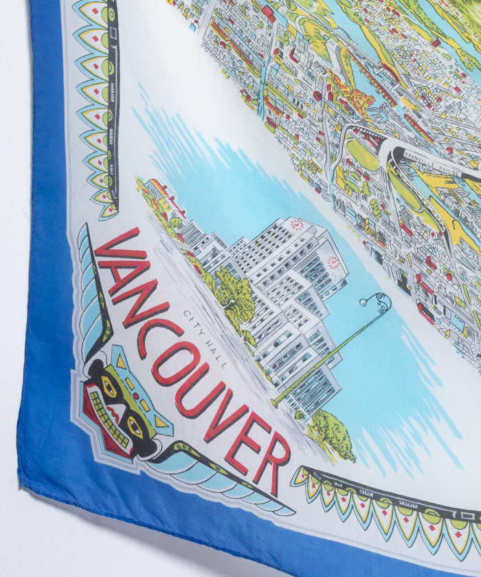 1950’s SOUVENIR SCARF VANCOUVER BRITISH COLUMBIA CANADA / スーベニアスカーフ カナダ ブリティッシュコロンビア バンクーバー ビンテージ ヴィンテージ 通販 古着