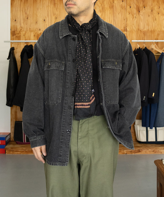 【OUTIL】VESTE BERMS - FADE BLACK / ウティ デニムシャツジャケット フェードブラック 2025AW 2025秋冬 正規取扱店 神奈川 鎌倉 オンラインショップ 通販 メンズ レディース