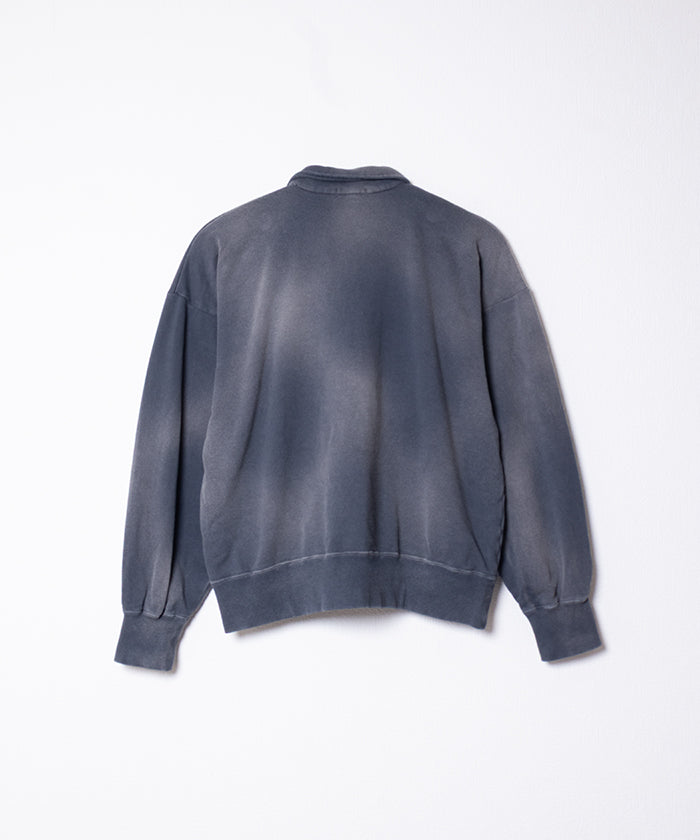 【INTÉRIM】VINTAGE FADE HALF ZIP COLLAR SWEAT SHIRT - SUMI / インテリム ビンテージ フェード ハーフジップカラー スウェット 2025AW 2025秋冬 正規取扱店 神奈川 鎌倉 オンラインショップ 通販