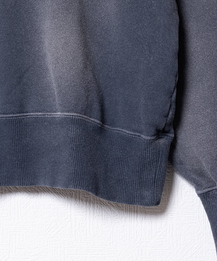 【INTÉRIM】VINTAGE FADE HALF ZIP COLLAR SWEAT SHIRT - SUMI / インテリム ビンテージ フェード ハーフジップカラー スウェット 2025AW 2025秋冬 正規取扱店 神奈川 鎌倉 オンラインショップ 通販
