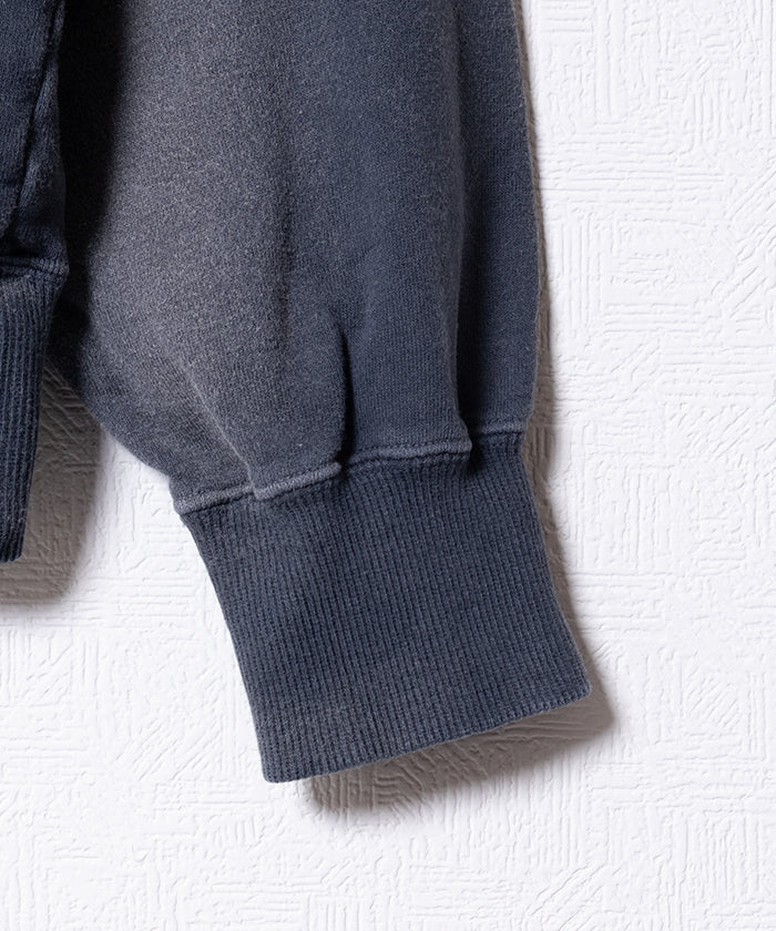 【INTÉRIM】VINTAGE FADE HALF ZIP COLLAR SWEAT SHIRT - SUMI / インテリム ビンテージ フェード ハーフジップカラー スウェット 2025AW 2025秋冬 正規取扱店 神奈川 鎌倉 オンラインショップ 通販