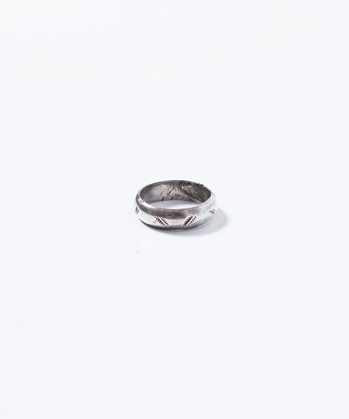 VINTAGE NAVAJO SILVER STAMPED HIGH DOME RING - 2