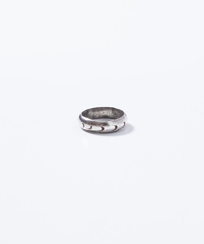 VINTAGE NAVAJO SILVER STAMPED HIGH DOME RING - 3