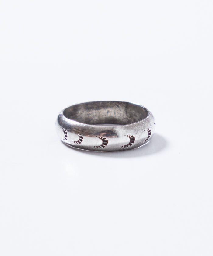 VINTAGE NAVAJO SILVER STAMPED HIGH DOME RING - 3