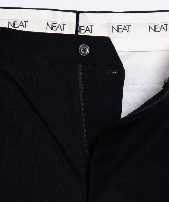 【NEAT】WOOL GABARDINE NEAT CHINO - BLACK / ニート ウールギャバジン ニートチノ ブラック 黒 2025SS 2025春夏 正規取扱店 神奈川 鎌倉 オンラインショップ 通販
