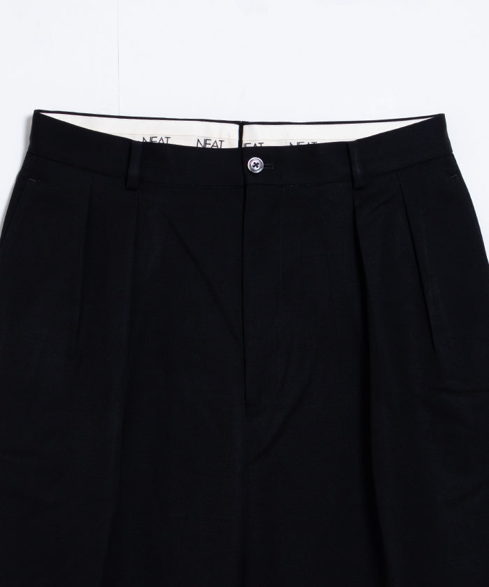 【NEAT】WOOL GABARDINE NEAT CHINO - BLACK / ニート ウールギャバジン ニートチノ ブラック 黒 2025SS 2025春夏 正規取扱店 神奈川 鎌倉 オンラインショップ 通販
