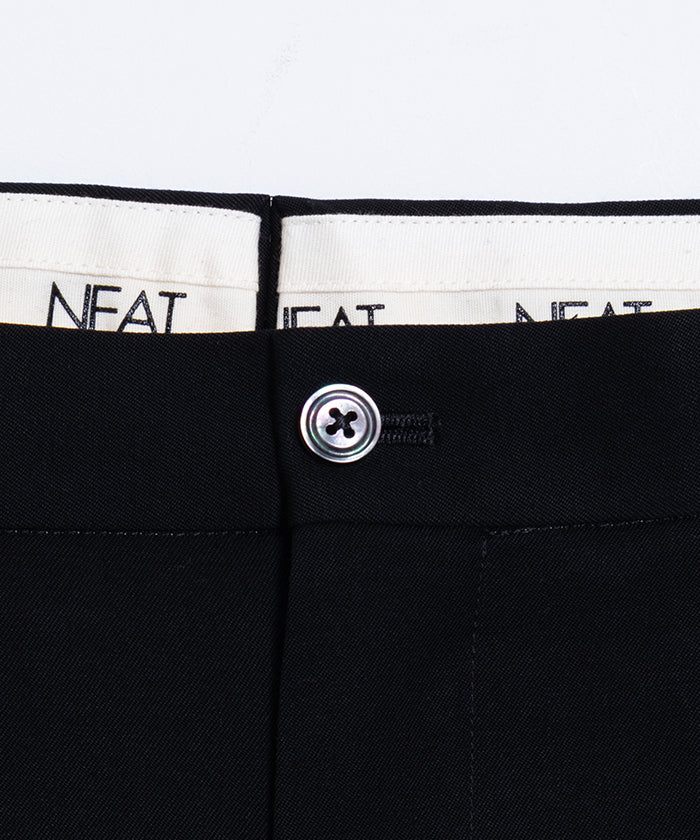 【NEAT】WOOL GABARDINE NEAT CHINO - BLACK / ニート ウールギャバジン ニートチノ ブラック 黒 2025SS 2025春夏 正規取扱店 神奈川 鎌倉 オンラインショップ 通販