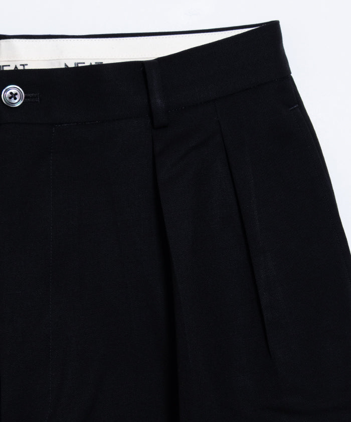 【NEAT】WOOL GABARDINE NEAT CHINO - BLACK / ニート ウールギャバジン ニートチノ ブラック 黒 2025SS 2025春夏 正規取扱店 神奈川 鎌倉 オンラインショップ 通販