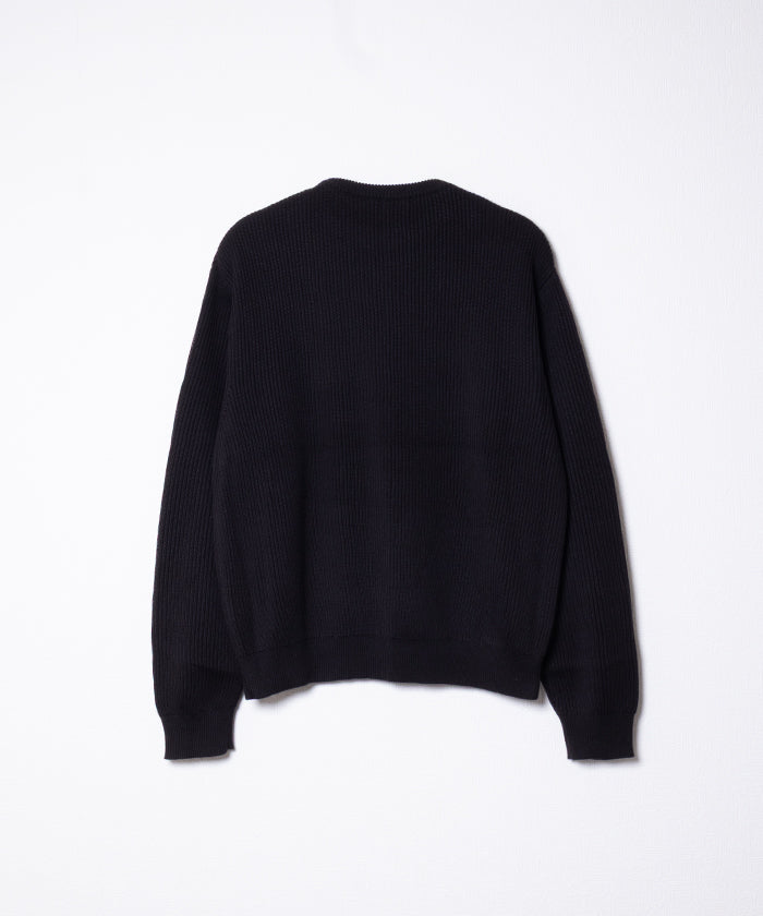 【INTÉRIM】WOOL SILK CASHMERE DEADSTOCK YARN DOUBLE RIB CREW SWEATER / インテリム ウール シルク カシミヤ デッドストック ダブルリブ クルー セーター 両畦ニット 2025AW 2025秋冬 正規取扱店 神奈川 鎌倉 オンラインショップ 通販