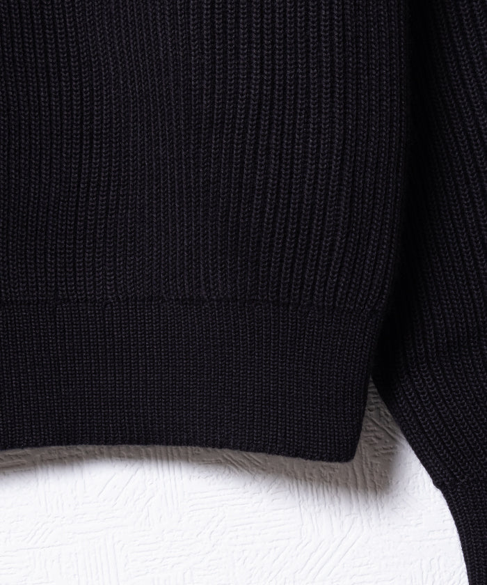 【INTÉRIM】WOOL SILK CASHMERE DEADSTOCK YARN DOUBLE RIB CREW SWEATER / インテリム ウール シルク カシミヤ デッドストック ダブルリブ クルー セーター 両畦ニット 2025AW 2025秋冬 正規取扱店 神奈川 鎌倉 オンラインショップ 通販