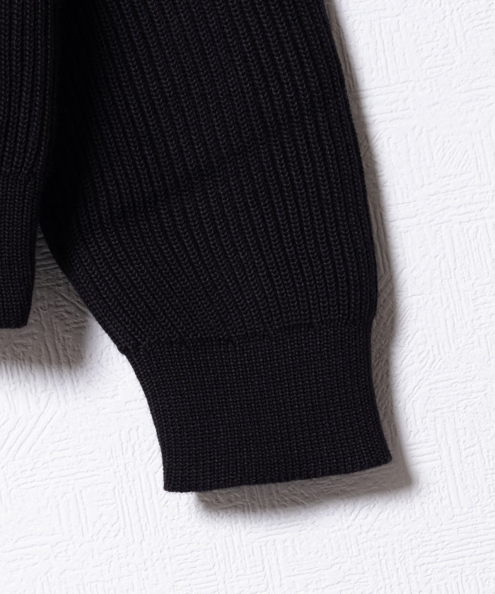 【INTÉRIM】WOOL SILK CASHMERE DEADSTOCK YARN DOUBLE RIB CREW SWEATER / インテリム ウール シルク カシミヤ デッドストック ダブルリブ クルー セーター 両畦ニット 2025AW 2025秋冬 正規取扱店 神奈川 鎌倉 オンラインショップ 通販