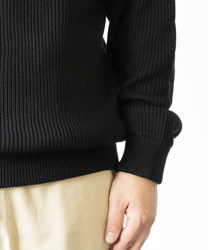 【INTÉRIM】WOOL SILK CASHMERE DEADSTOCK YARN DOUBLE RIB HALF ZIP KNIT / インテリム ウール シルク カシミヤ デッドストック ヤーン ダブルリブ ハーフジップ ニット プルオーバー 2025AW 2025秋冬 正規取扱店 神奈川 鎌倉 オンラインショップ 通販