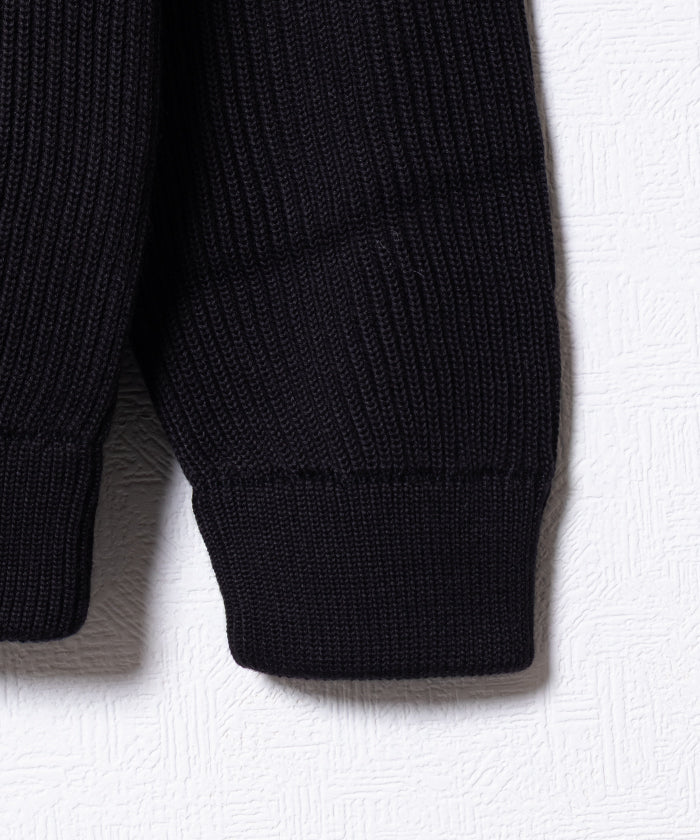 【INTÉRIM】WOOL SILK CASHMERE DEADSTOCK YARN DOUBLE RIB HALF ZIP KNIT / インテリム ウール シルク カシミヤ デッドストック ヤーン ダブルリブ ハーフジップ ニット プルオーバー 2025AW 2025秋冬 正規取扱店 神奈川 鎌倉 オンラインショップ 通販