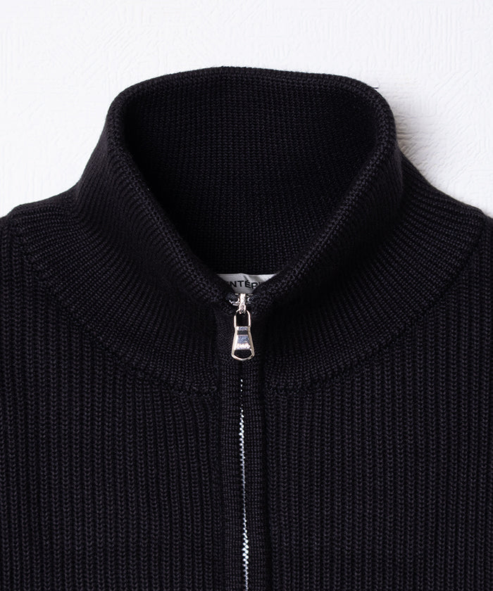 【INTÉRIM】WOOL SILK CASHMERE DEADSTOCK YARN DOUBLE RIB HALF ZIP KNIT / インテリム ウール シルク カシミヤ デッドストック ヤーン ダブルリブ ハーフジップ ニット プルオーバー 2025AW 2025秋冬 正規取扱店 神奈川 鎌倉 オンラインショップ 通販