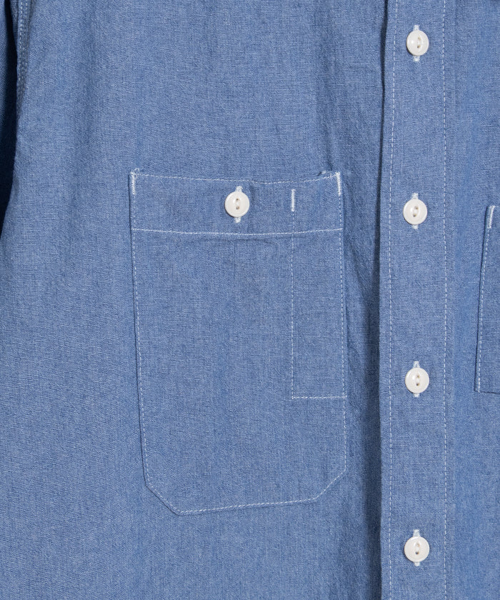 【ENGINEERED GARMENTS】WORK SHIRT 4.5OZ COTTON CHAMBRAY - INDIGO / エンジニアードガーメンツ ワークシャツ 山ポケ シャンブレーシャツ アメリカ製 2025AW 2025秋冬 正規取扱店 神奈川 鎌倉 オンラインショップ 通販
