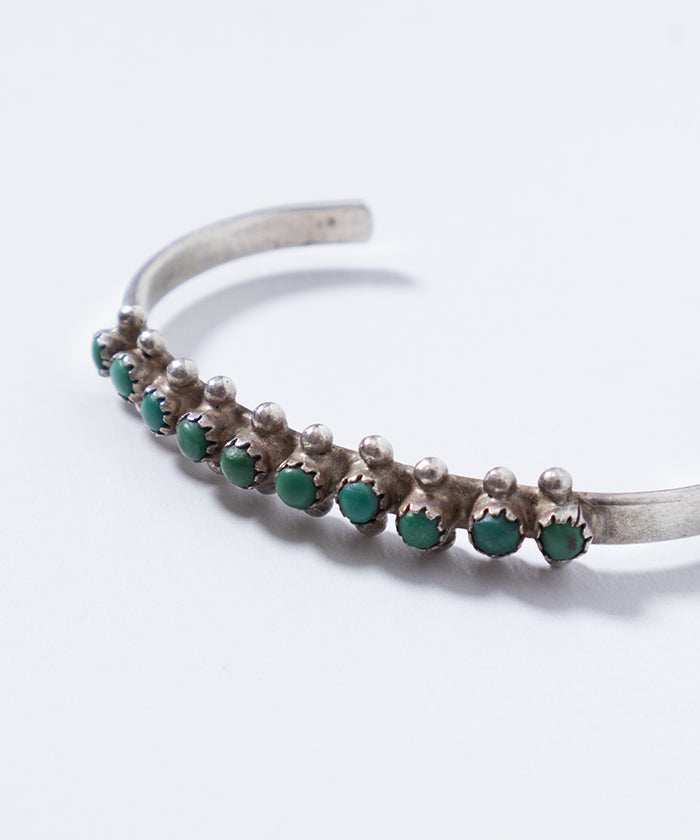 复古Zuni Petit Point Turquoise Cuff手镯
