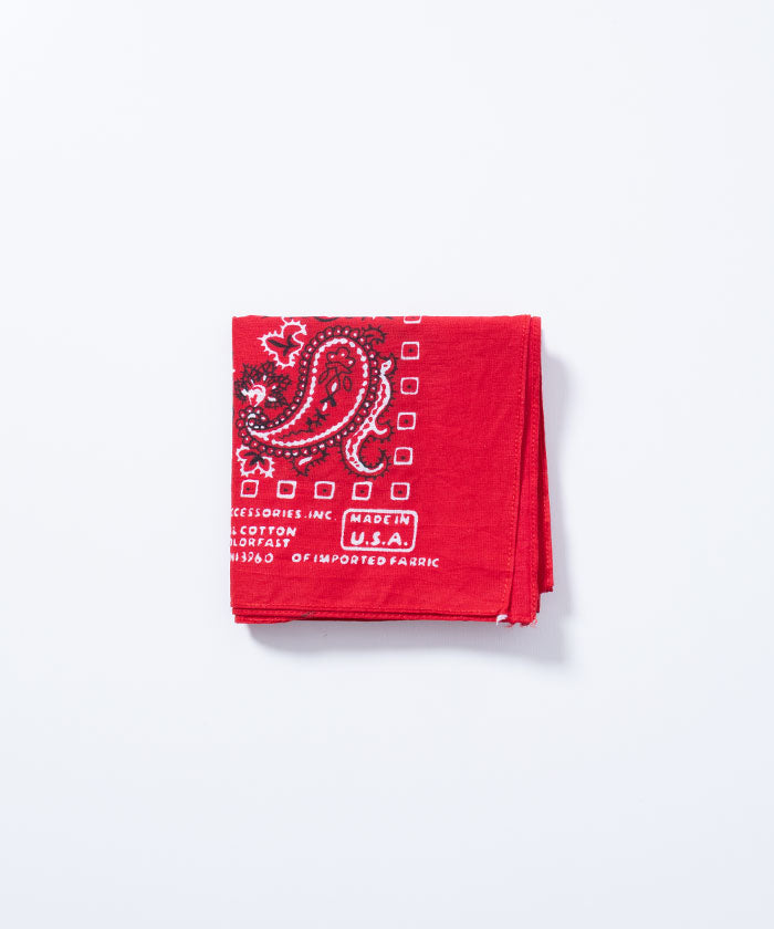 1980-90's USA BANDANA RN13960 PARIS ACCESSORIES DEADSTOCK - RED - A'r139 Kamakura