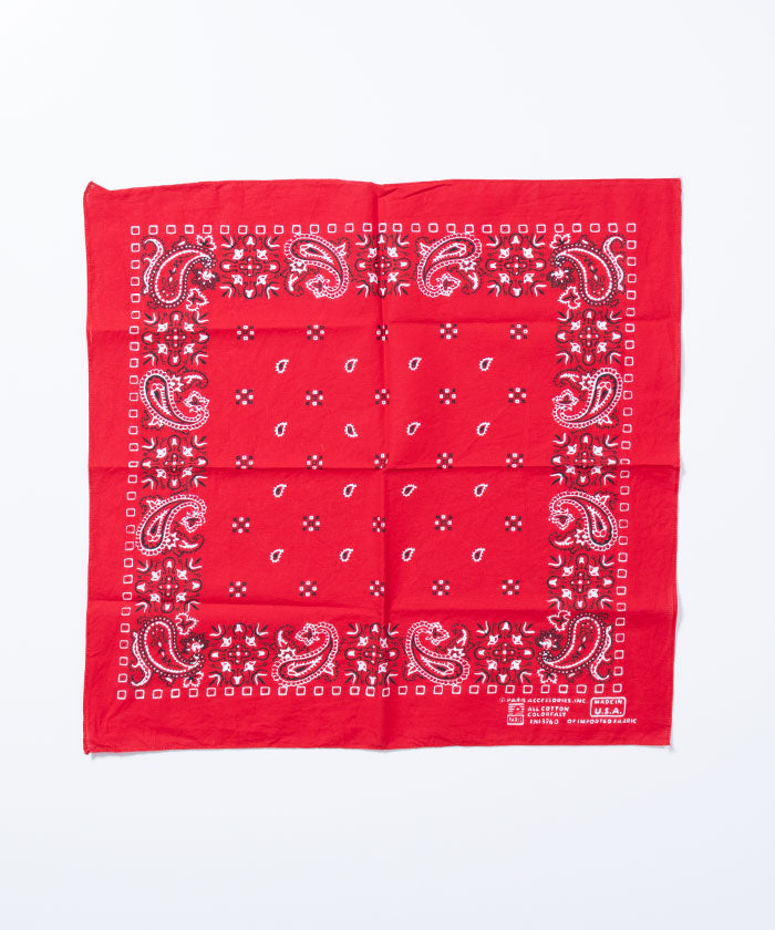 1980-90's USA BANDANA RN13960 PARIS ACCESSORIES DEADSTOCK - RED - A'r139 Kamakura