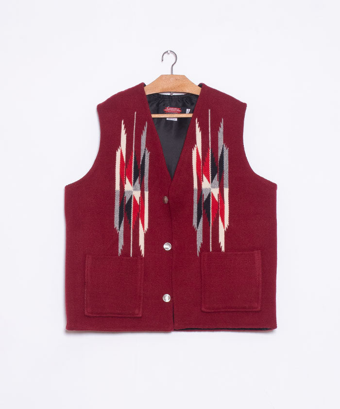 【CENTINELA】CENTINELA CHIMAYO VEST - BURGUNDY / センチネラ チマヨベスト バーガンディー 42サイズ