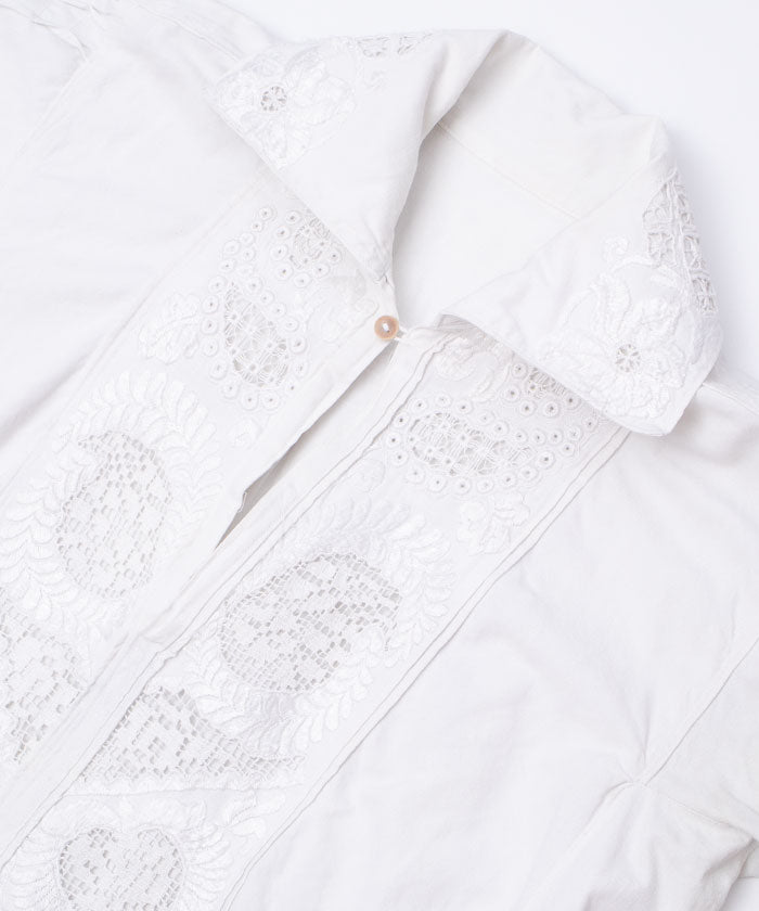 ANTIQUE ROMANIAN COTTON DRESS - A'r139 Kamakura