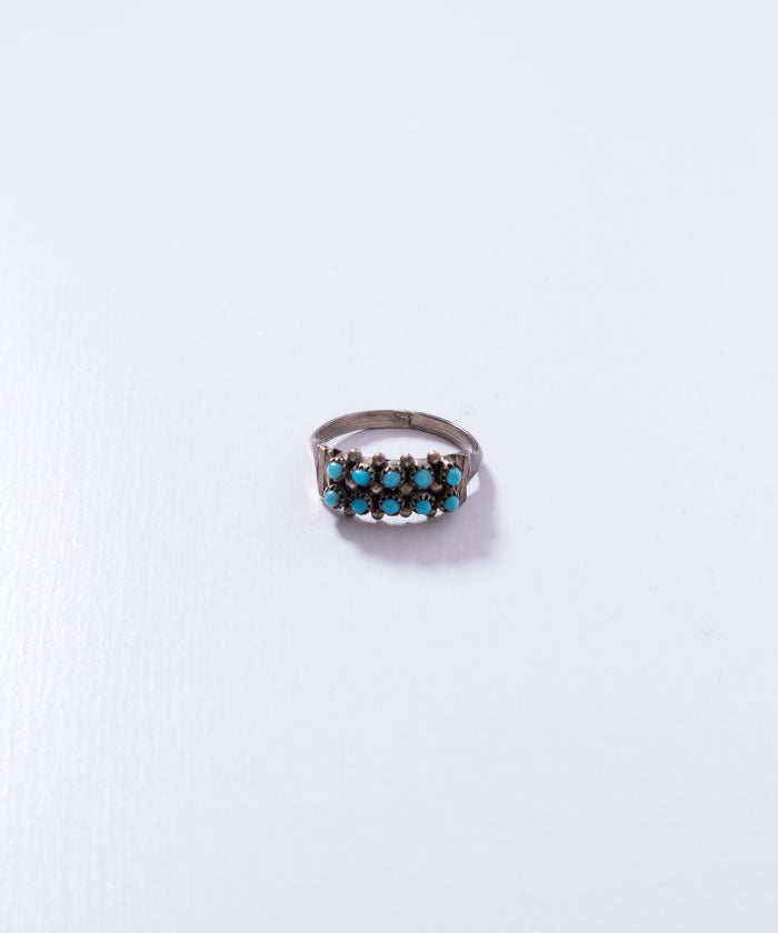 VINTAGE ZUNI PETIT POINT TURQUOISE RING / ヴィンテージ ズニ ターコイズ シルバーリング