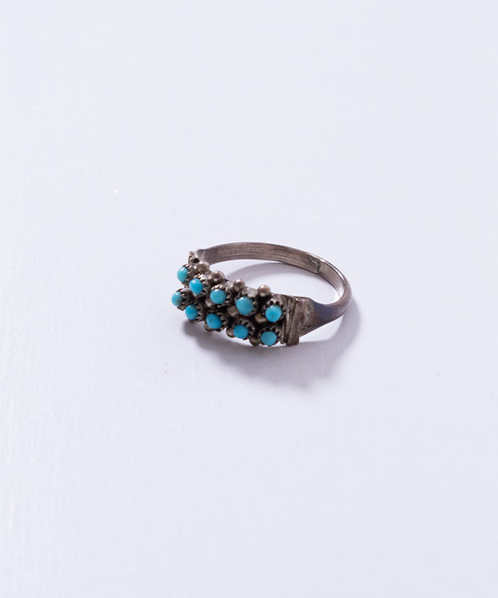 VINTAGE ZUNI PETIT POINT TURQUOISE RING / ヴィンテージ ズニ ターコイズ シルバーリング