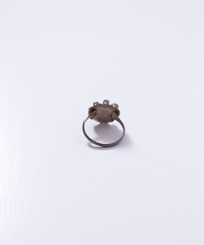 VINTAGE ZUNI PETIT POINT TURQUOISE FLOWER RING / ヴィンテージ ズニ ターコイズ シルバーリング