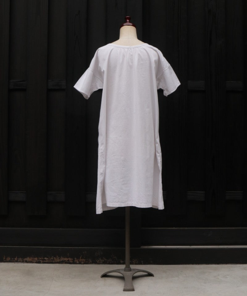 FRENCH ANTIQUE COTTON SHORT SLEEVE NIGHTDRESS - A'r139 Kamakura