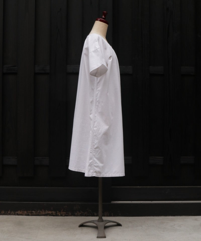 FRENCH ANTIQUE COTTON SHORT SLEEVE NIGHTDRESS - A'r139 Kamakura