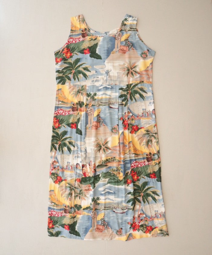 1980's REYN SPOONER HAWAIIAN SLEEVELESS DRESS