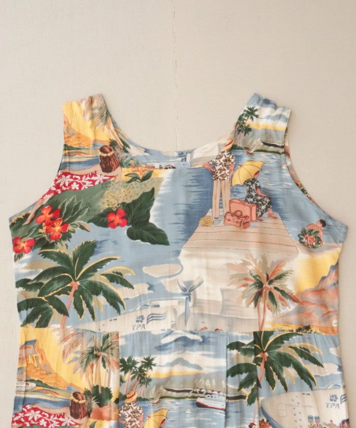 1980's REYN SPOONER HAWAIIAN SLEEVELESS DRESS