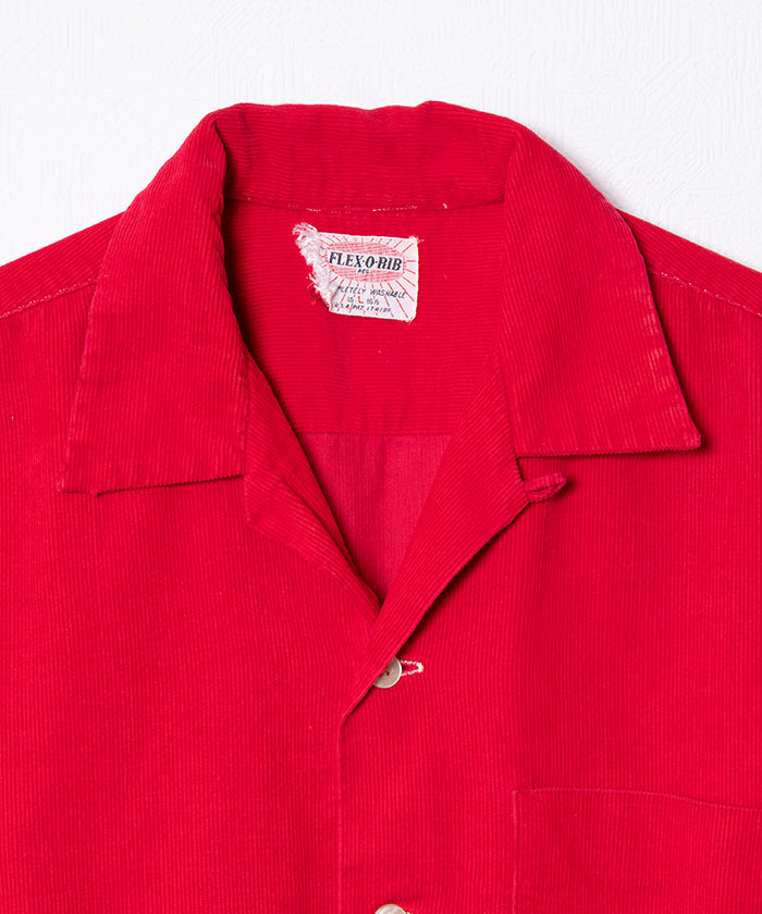 1950's FLEX-O-RIB OPEN COLLAR SHIRT CORDUROY