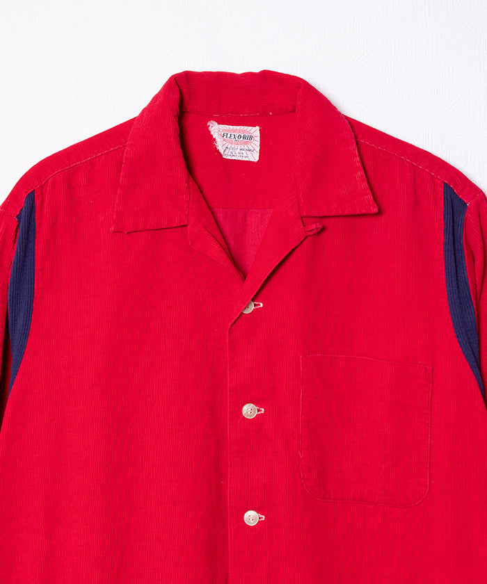 1950's FLEX-O-RIB OPEN COLLAR SHIRT CORDUROY