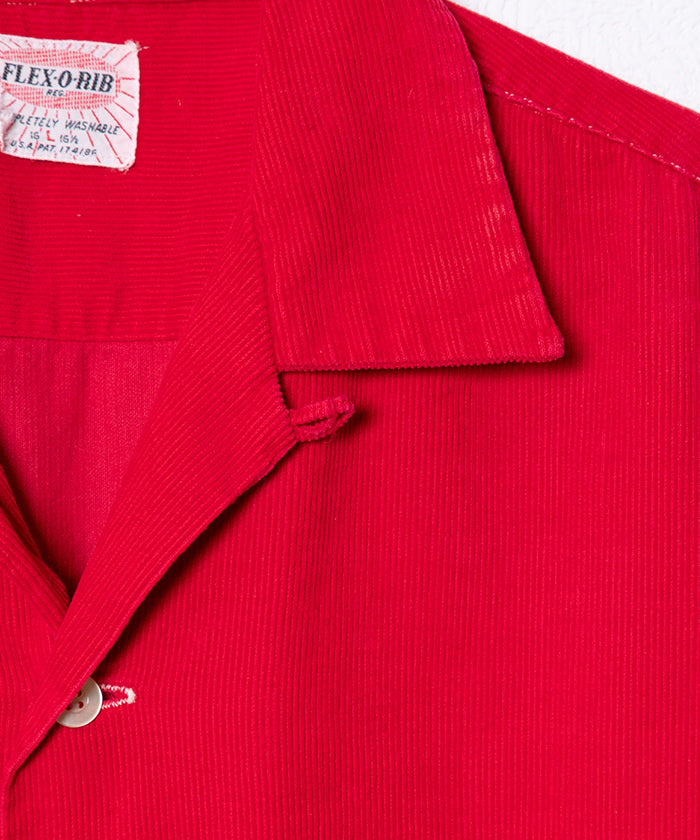1950's FLEX-O-RIB OPEN COLLAR SHIRT CORDUROY