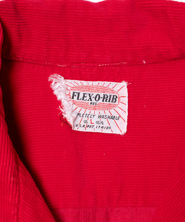 1950's FLEX-O-RIB OPEN COLLAR SHIRT CORDUROY