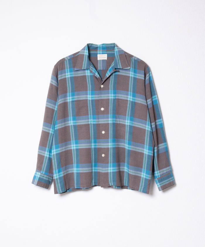 1960-70's BRENT OPEN COLLAR SHIRT VISCOSE RAYON