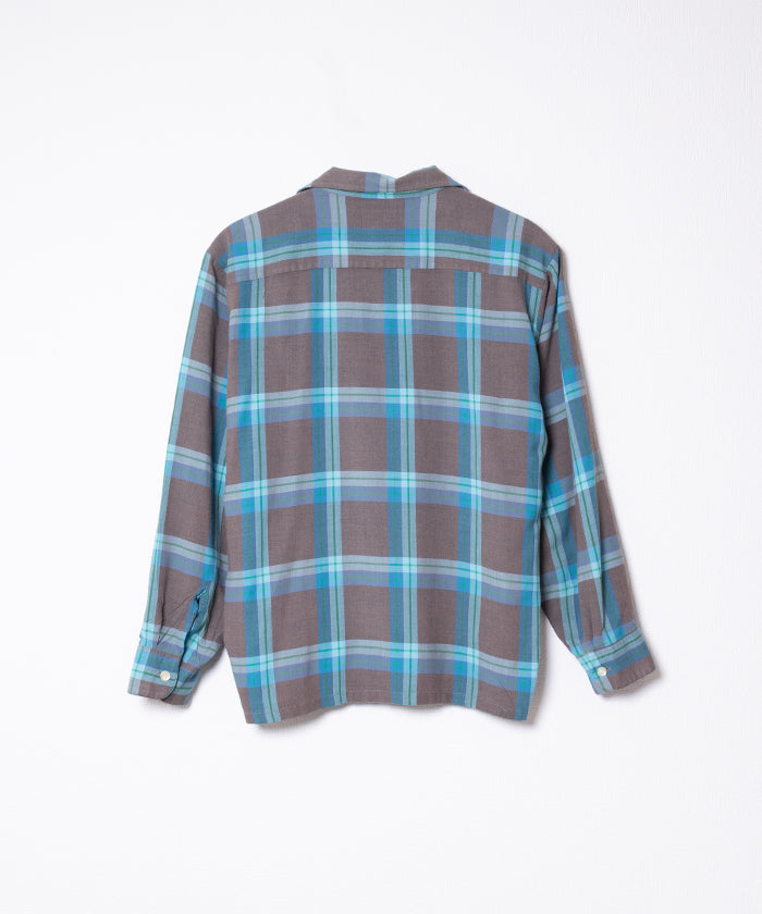 1960-70's BRENT OPEN COLLAR SHIRT VISCOSE RAYON