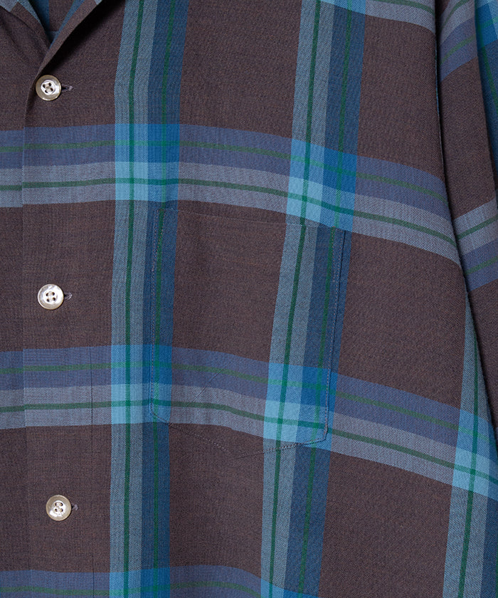 1960-70's BRENT OPEN COLLAR SHIRT VISCOSE RAYON