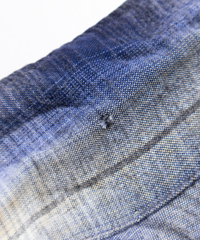 1960's TOWNCRAFT OMBRE CHECK OPEN COLLAR SHIRT RAYON