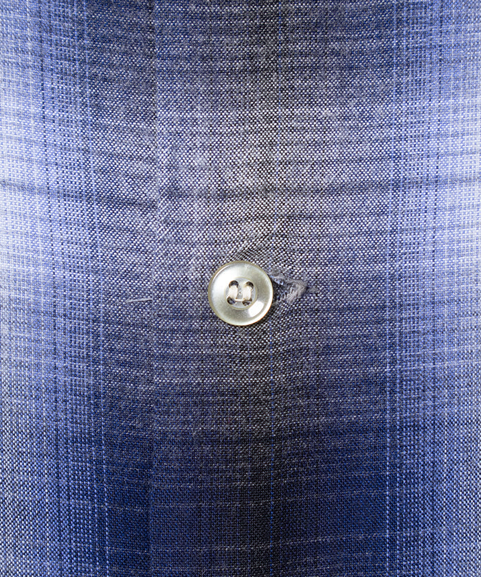 1960's TOWNCRAFT OMBRE CHECK OPEN COLLAR SHIRT RAYON